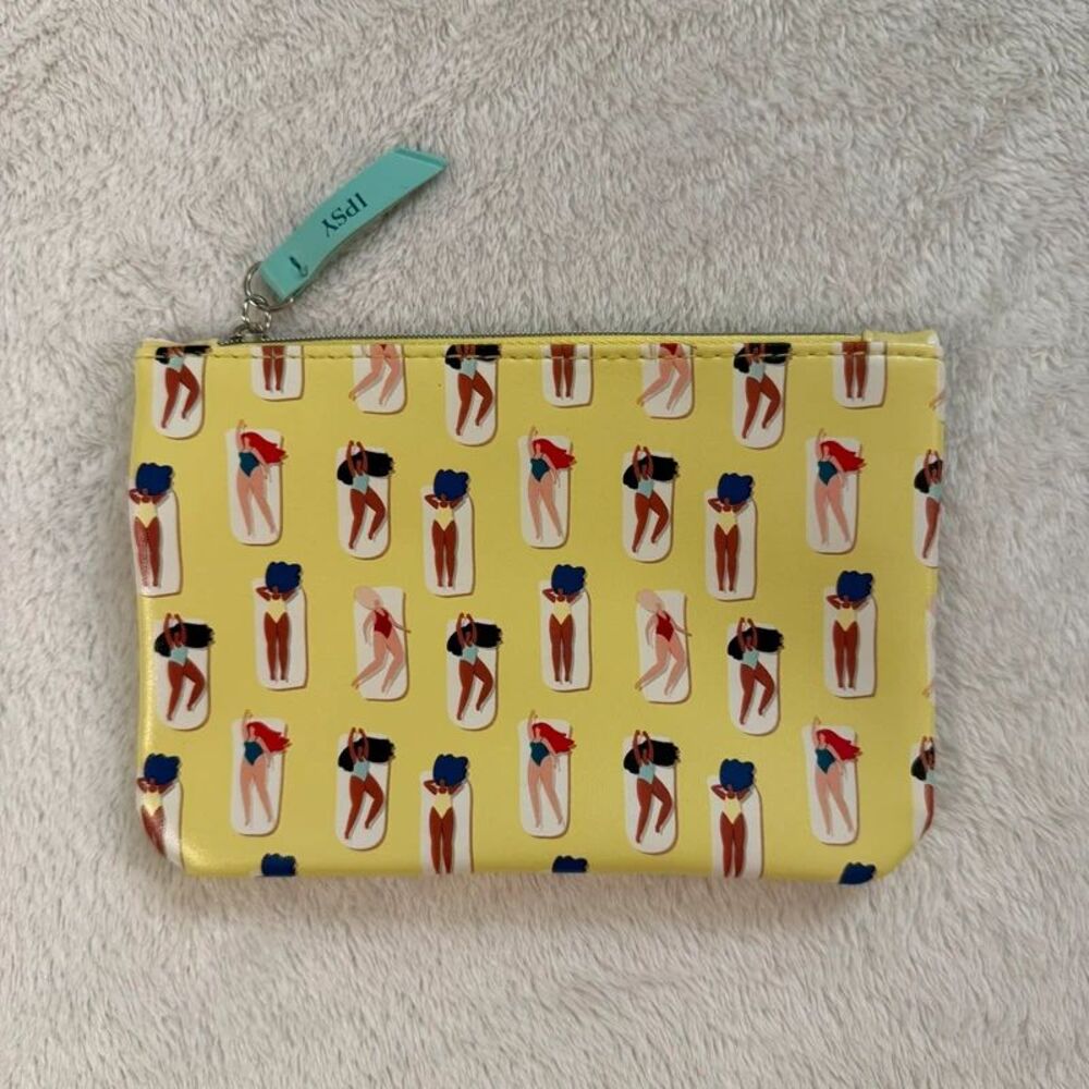 yellow beach mini makeup cosmetics bag